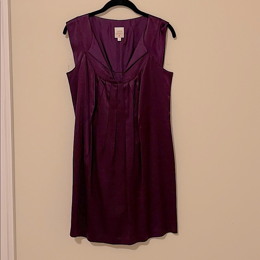 Lauren Moffatt Eggplant 100% Silk Sleeveless